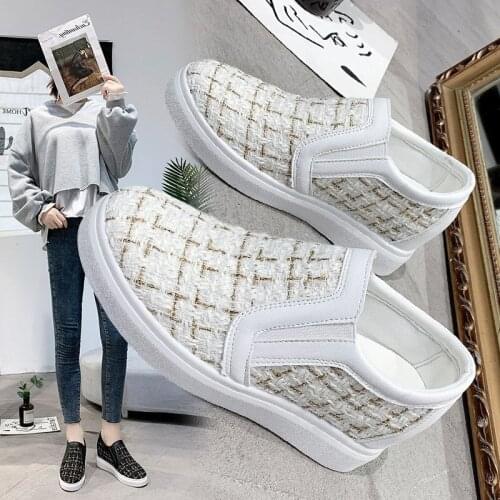 Womens Spring and autumn 2020 new internally increased lazy shoes, casual students one-step loafers, womens trend