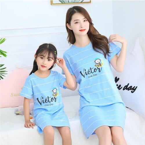 Girls Sleepwear Cotton Women Sleepshirts Nightgowns Cartoon Night Dress Fashion Girls Sleepwear Kids Nightwear Summer Homewear