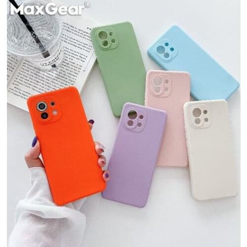 Solid Color Silicone Bumper Case For Xiaomi Redmi Note 10 Pro 9S 8 7 9 9T K40 Mi 11 Lite 10T Mi11 Note10 Pro POCO M3 Soft Cover
