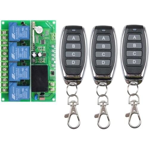 AC 110V 220V 380V 30A 4CH RF Wireless Remote Control Switch System Radio Wireless Lighting Switch For Industry Equipment