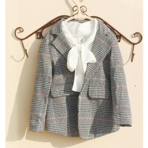 2020 Spring Jacket For Girls Clothes Kids Suit Children Clothes Fashion Plaid Blazer Outerwear Girls Coat Tops 3 to 16 years