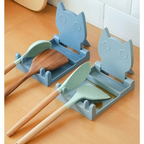 Kitchen Pot Lid Rest Cooking Spoon Holder Spatula Ladle Shelf Home Storage Soup Spoon Rests Kitchen Gadgets