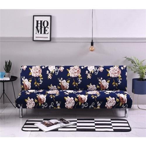 All-inclusive Flower Printed Sofa Bed Cover Without Armrest Elastic Tight Couch Cover Stretch Furniture Slipcover Sofa Bed Cover