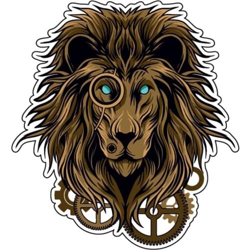 S40587# Various Sizes Funny Self-adhesive Decal Lion Car Sticker Waterproof Auto Decors on Bumper Rear Window Laptop