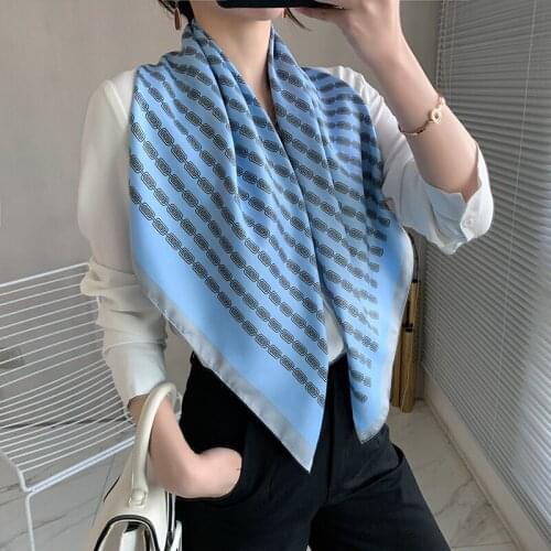 2021 new spring women scarf quality shawl silk fashion scarf headscarf beach sunscreen bag headscarf scarf 90cm*90cm