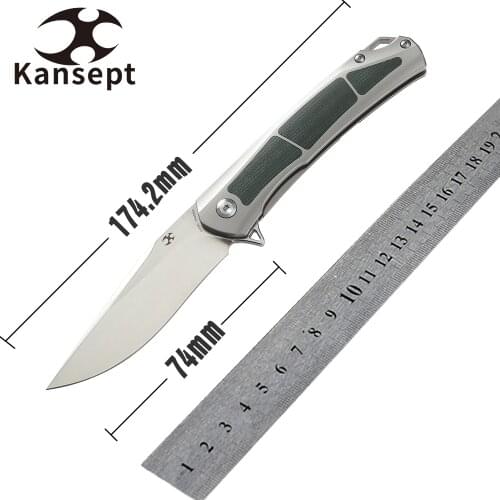 3.58‘’ Blade S35VN Folding Knife Kansept Sprite K1003A2 Green Micarta Handle Pocket Knives Hunting Camping Blade Tactical Knife
