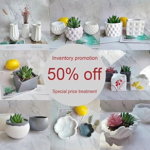 Special Sale Round Concrete Planter Molds Square Silicone Flowerpot Mold Cement Plants Vase Plaster Storage Box Mould