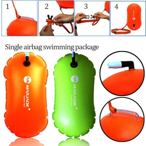 Swim Buoy Open Water Swimming Tow Float Dry Bag Double Air Bag with Waist Belt for Kayakers and Triathletes