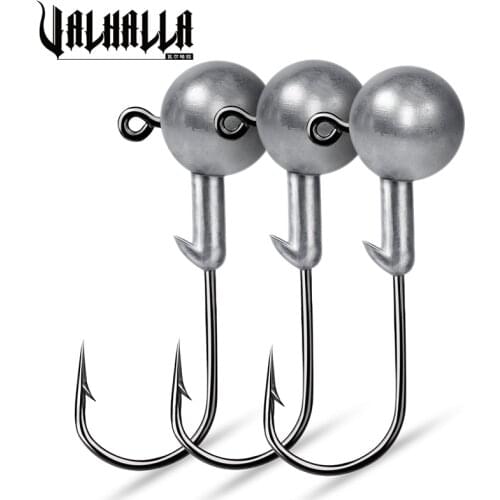 VALHALLA 50pcs JIG Head Fishing Hooks 1-1.5-2-2.5-3.5-5-7-10-12-14-20g Tumbler Jigging Head Hook Fishhook For Soft Worm Fishing