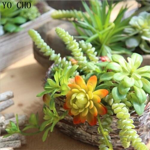 YO CHO 1PC Simulation Succulents Plants Home Decoration Accessories DIY Artificial Succulent Fake Flowers Wedding Garden Decor