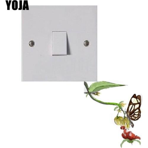 YOJA Flexible Flower Butterfly Switch Sticker Personalized Decor Living Room Bedroom Wall Sticker High Quality Decal 8SS0419
