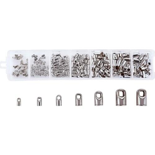 1 Box Mixed Platinum Plated Brass Cord Ends Hole: 0.8~3mm 180pcs/box Jewelry DIY Making Terminator Accessories