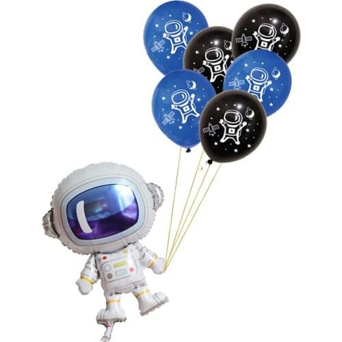100pcs Astronaut Spaceman Latex Balloon Universe Space Party Decoration Black Blue Round Balloon Party Decoration