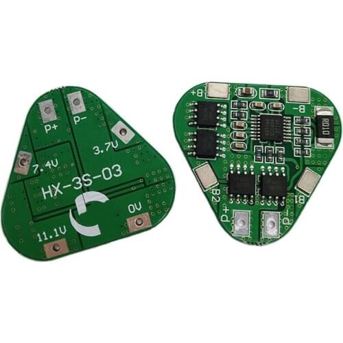 2 PCS 3S 12V 18650 Lithium Battery Protection Board 11.1V Overcharge Over-discharge Protect 8A 3 Cell Pack Li-ion BMS PCM PCB