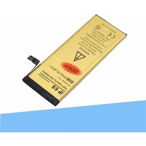 20pcs /lot 2850mAh 0 zero cycle Replacement Gold Li-Polymer Battery For iPhone 6S 6 S Accumulator Batteries