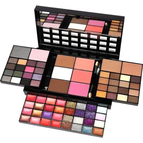 74 Color EyeShadow Blush Lip Gloss Concealer Glitter Sequins Makeup Box Combination Set Lipstick Lip Gloss Kits Blush Foundation