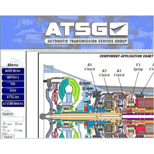 Auto software ATSG Automatic Transmissions Service Group Repair Information car repair manuals 2012