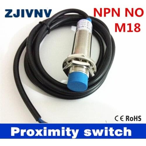 Cylinder type M18 NPN NO DC6-36V three wires proximity inductive switch non-flush type high quality CE Approval free shipping