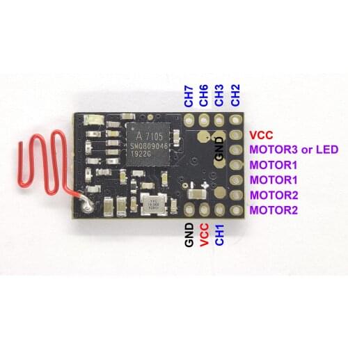 DasMikro 2.4G 7CH Nano Receiver Integrated 2 Tank Mixed Bi-directional ESC Compatible FLYSKY AFHDS For RC Tank Car parts
