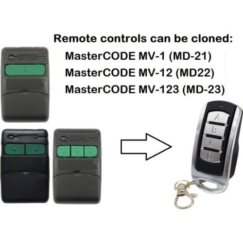 For duplicator 278MHZ-868.3MHz Mastercode MV-1 Command Garage door Remote control Fixed &rolling code