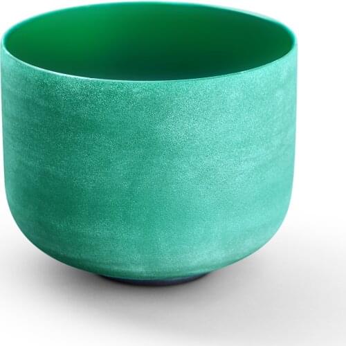 KVKA 8inch F Note Heart Chakra Frosted Quartz Crystal Singing Bowl with case for meditation