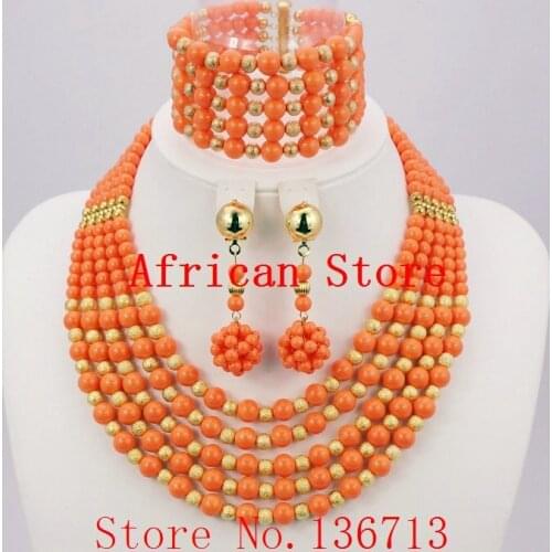 Hot 2015 Red Nigerian Wedding African Beads Jewelry Set Dubai Set Bridal Jewelry Neckalce Sets Free ShippingTT102-13
