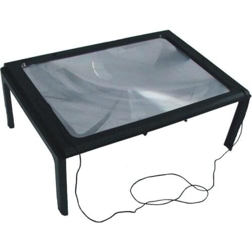 Hot A4 Full Page Large 3X Table Hands Free Desk Foldable Magnifying Glass Magnifier for Reading Sewing Knitting Reading Glass