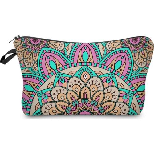 Cute Mandala Flower Print Cosmetic Case Bags Women Fashion Makeup Style Toiletry Female Travel Organizer High Quality Trendy