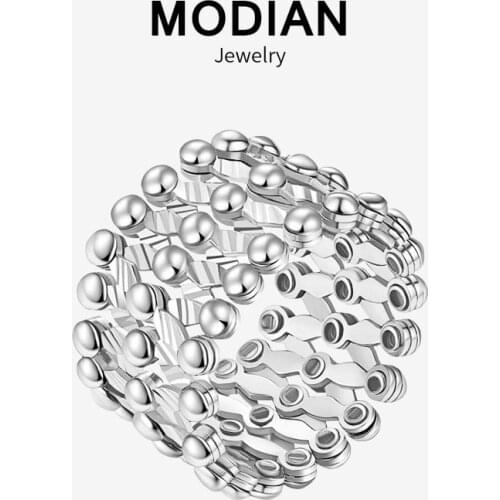 Modian New Style 100% 925 Sterling Silver Finger Rings Can Change Size Amazing Silver Ring For Women Novel Wedding Jewelry