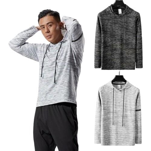 New mens stretch fitness mens ninja uniform hooded long-sleeved casual Slim Fit Hoody Tee T-shirt high-quality long-sleeved