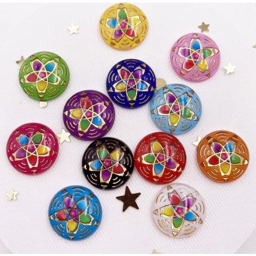 New Multi Size Shiny Mix Resin Round Flower Flatback Rhinestone Scrapbook DIY Wedding Applique Ornament Crafts SF942-945