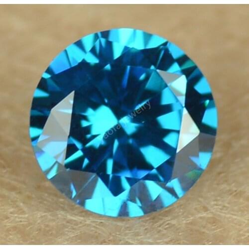 3~12mm 5A Aquamarin Cubic Zirconia Stone Brilliant Cut Round Shape Dark Blue Topa Sea Blue Synthetic Zircon Loose CZ Gems Stone