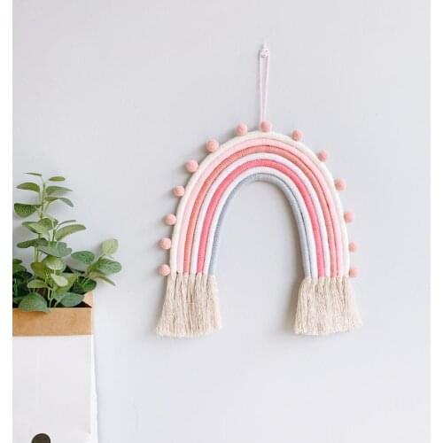 Handmade Hanging Decor Macrame Rainbow Home Decoration Wall Ornaments Baby Room Nursery Decor Nordic Photography Accessories