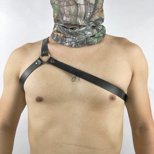 Gay Fetish Bondage Leather Harness Strap Sexy Adjustable Belt Rave Mens Harness Clothes for Sissy Punk Body Chest Male BDSM Toys