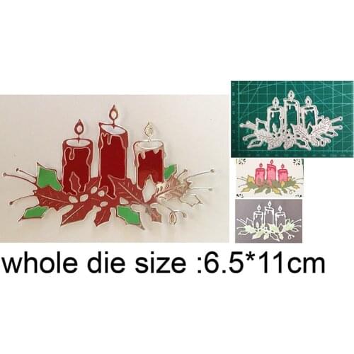 Christmas Candle Flower Leaf Metal Cutting Dies for DIY Scrapbooking Craft Paper Card Decorative Embossing Die Cut Stencils dies