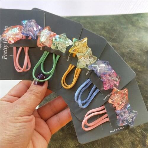1PCS Cute Cartoon Bubble Star Children Hair Ropes Elastic Rubber Hair Band Girls Hair Accessories Baby Headwear Kids Headdress