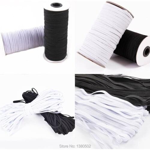 Elastic bands Spool 3/5/6/7/8/10/12mm stretches elastic cord rope rubber bands for masks garment diy accessories 20yards