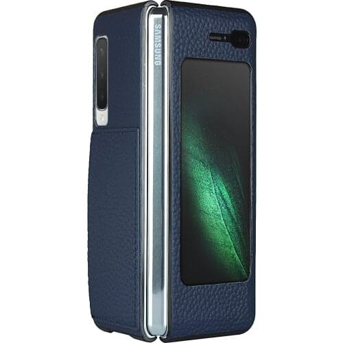 Luxury Genuine Leather Case for Samsung Galaxy Z Fold 1 W20 Full Protection Case Shockproof Flip Cover with Card Slot Holder