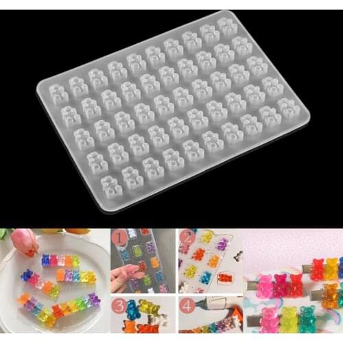 Cartoon Bear Silicone Mold Gummy Bear Shape Mould Epoxy Resin Jewelry Making Crafts Tool for Earrings Necklace Keychain Pendants