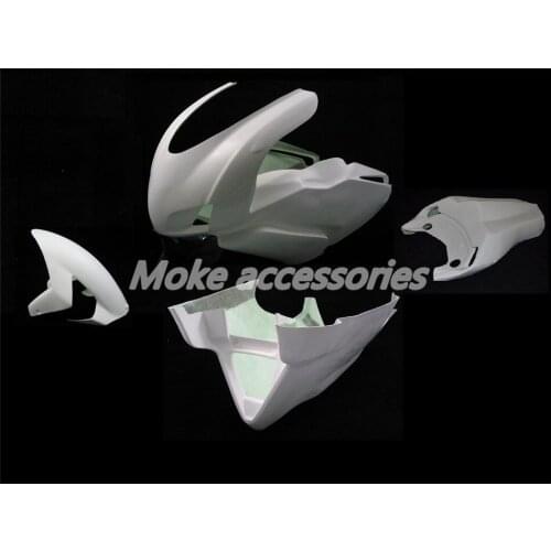 Fiberglass Racing Full Fairing Kit For 749 999 Motorcycles Glossy white Cowlings
