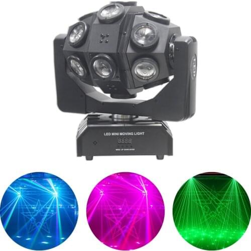 LED Beam Laser Moving Head Light 18X12W RGBW 4IN1 Stage Light LED Stepless Rotating Angle Effect Light DJ Disco Bar Party Lamp