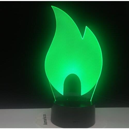 3D Abstract Fire Flame Design LED Night Lamp Acrylic Plate LED Touch Base bedroom decor lamp 1851