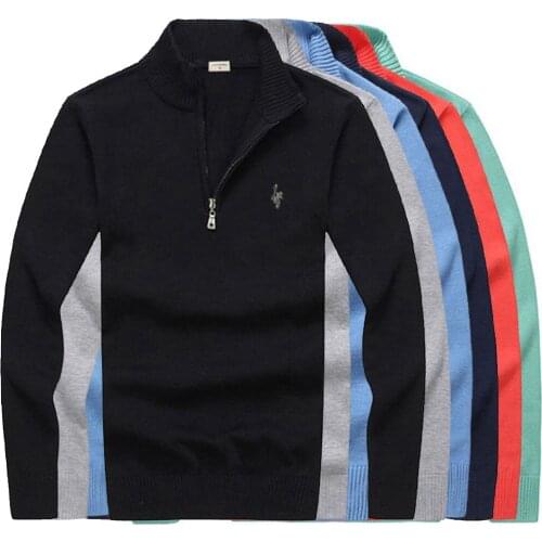 Digital Peacock Logo High Quality Mens Sweaters Pullovers 100% Cotton Autumn Winter Half-Height Zipper Knitted Fit Type Sweater