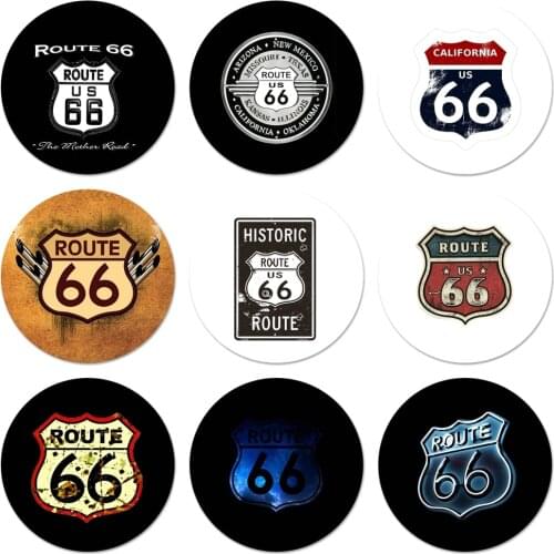 Vintage Route 66 Icons Pins Badge Decoration Brooches Metal Badges For Backpack Decoration