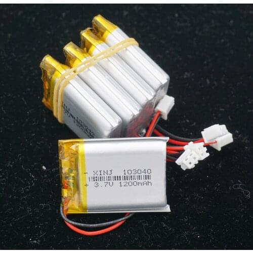 XINJ 5pcs 3.7V 1200mAh Li lithium polymer battery li po cell 2pin JST-PH 2.54mm plug 103040 For GPS MID E-book Phone Game player