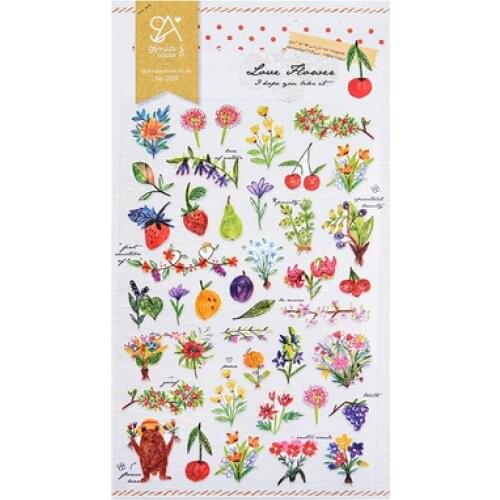 Korea Funny Scrapbooking High Quality Sticker Fruit And Flower Stationery DIY Craft Decoration Home Supplies