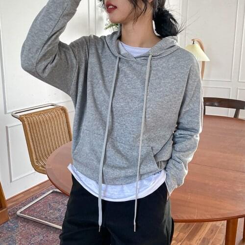 Women Sweatshirt 2021 Spring New Women Casual Brand Design Pure Color Pullover Tops Streetwear Fashion Sweet Girl Sweatshirt