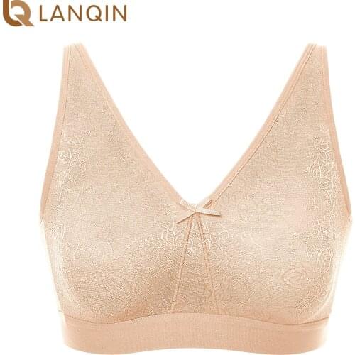 Womens Wirefree Cotton Bras Plus Size Sleep Comfortable Full Coverage No-padding