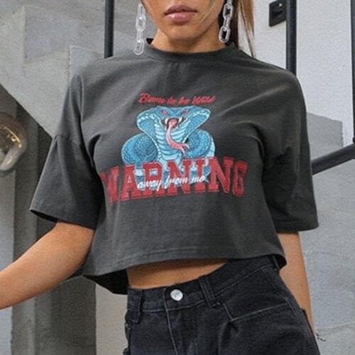 Sexy navel y2k Loose Harajuku vintage summer crop top t shirt women goth korean fashion tops funny graphic Casual t shirts 2021