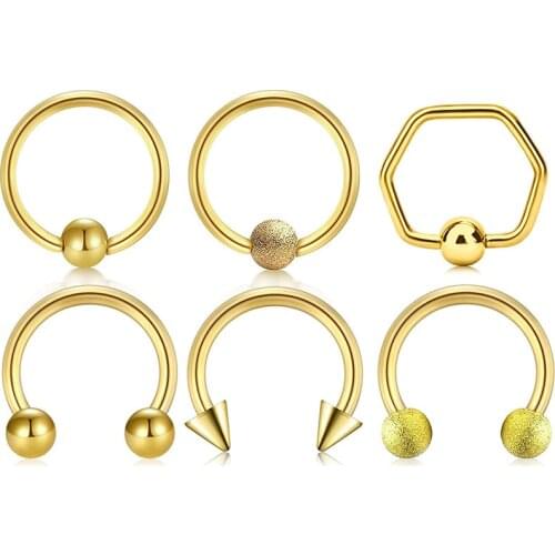 16g Cartilage Earring Hoop Horseshoe Barbell Piercing Septum Nose Rings Hoop Lip Eyebrow Tongue Helix Tragus Earring Piercing
